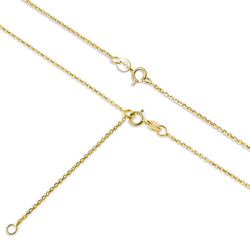 0.40ct Lab Diamond Halo Necklace in 9K Yellow Gold G/Vs